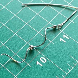 New Drop Rhodium Plated Spiral  925 Silver Bead Threader Earrings Gift Box